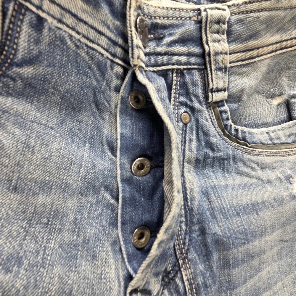 Diesel Jeans Mens 30x32 Blue Timmen Regular Straight Distressed Button Fly 0884C